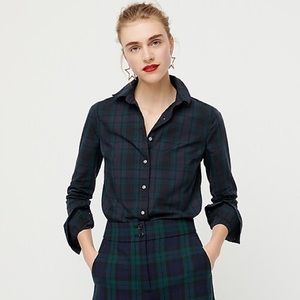J. Crew Slim Plaid Button Down Black Watch Tartan